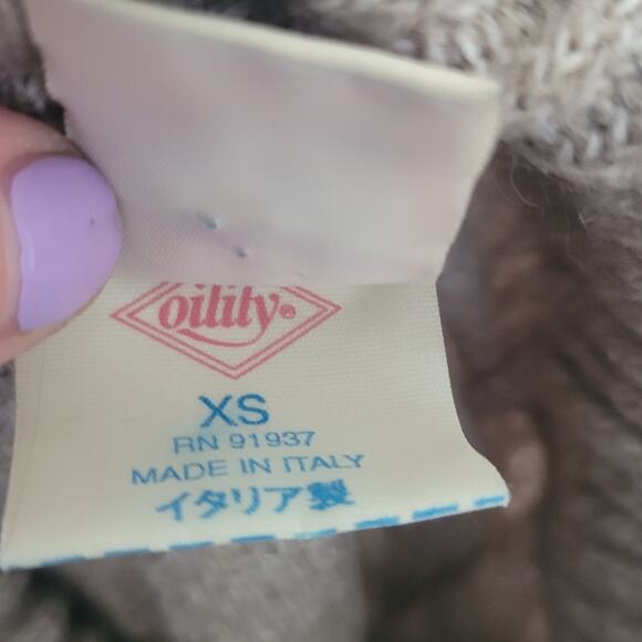 XS Oilily turtleneck sweater, gray with blue and green floral print - Picture 4 of 5